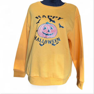 Women's SHEIN Halloween Sweatshirt Size L Yellow